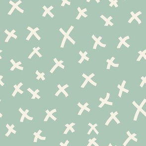 x fabric - cross fabric, criss cross fabric, neutral, nursery fabric, boys fabric, baby boy fabric - light mint