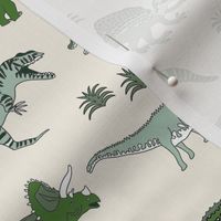 dinoworld dinosaur fabric - tyrannosaurus rex fabric, triceratops fabric, dinosaurs fabric, boy fabric, baby boy fabric - green