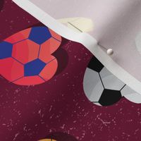 Soccer Love on Maroon by ArtfulFreddy