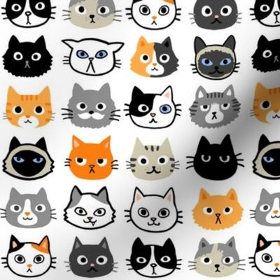 Cat Faces Pattern | Quirky Cute Kitties