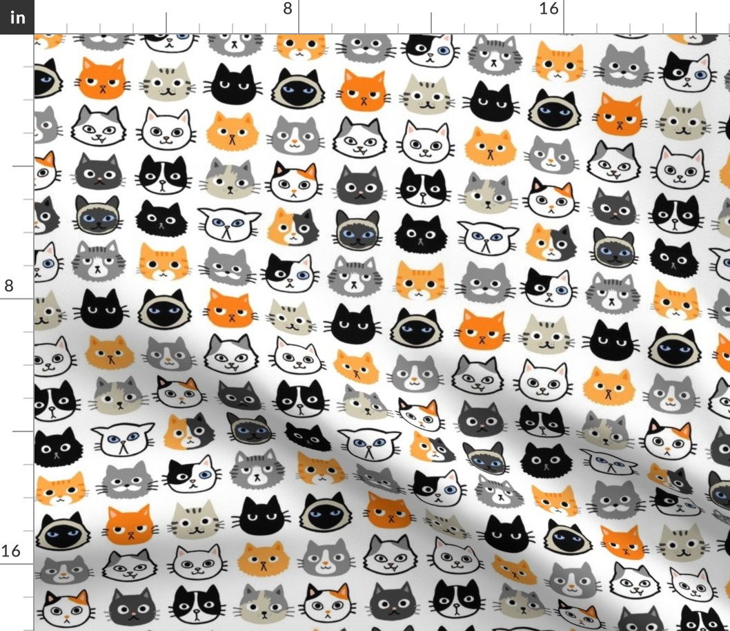 Cat Faces Pattern | Quirky Cute Kitties