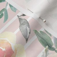 Watercolor Floral Stripe – Pink + Blush Flowers