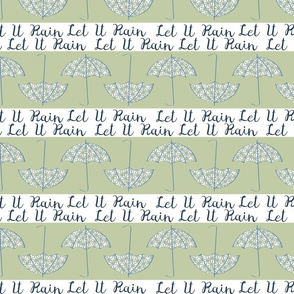 Let It Rain Text and Umbrellas On Stripes