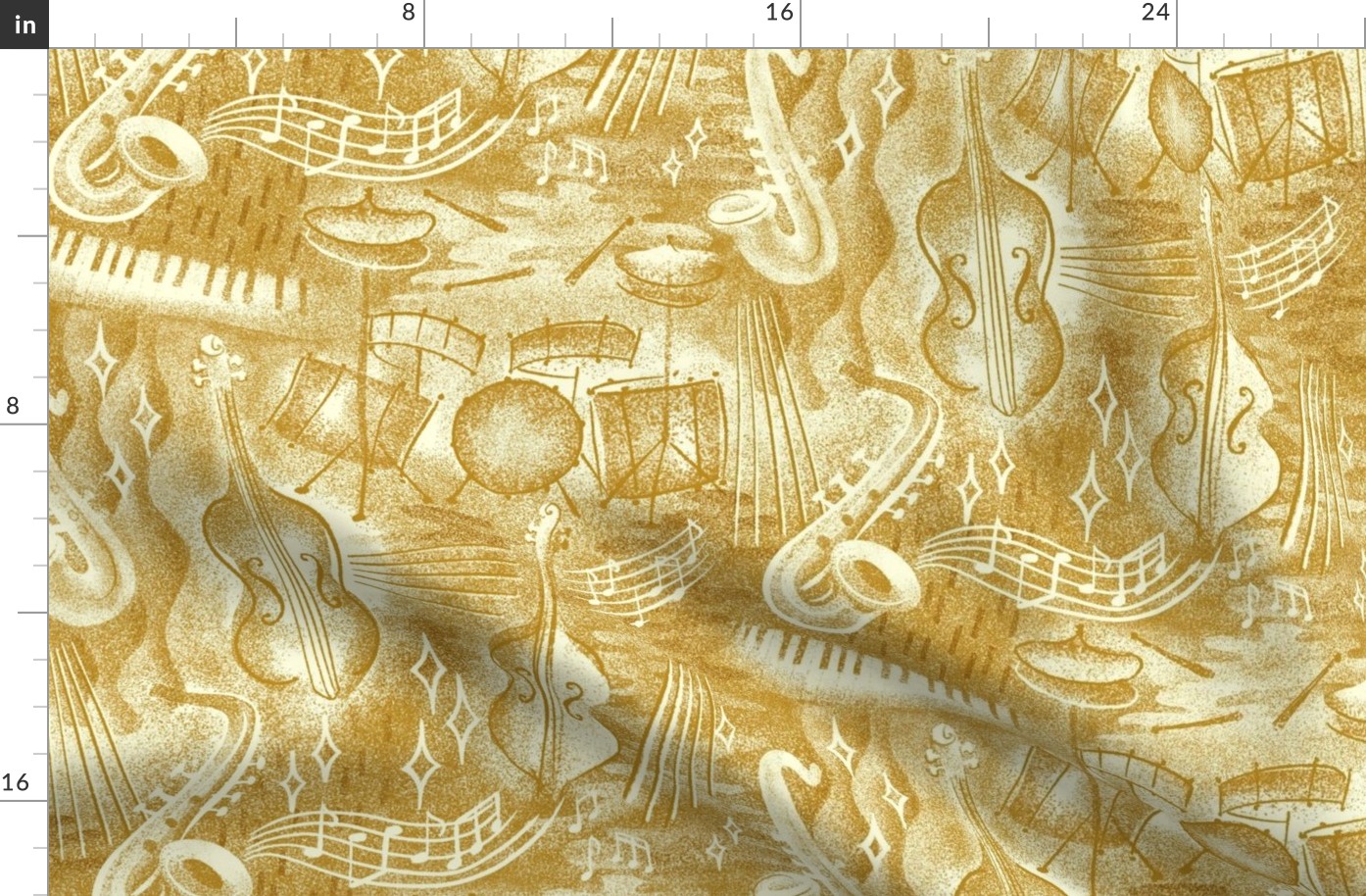 jazz music- mustard and cream - medium scale