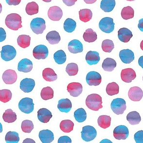 Inky watercolour spots in pink blue and purple
