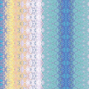 Yellow, lilac, green, blue and white imitation of lace