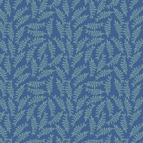 LEAVES OF FERN IN BLUE