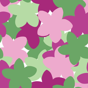 Layered Flowers - pink green