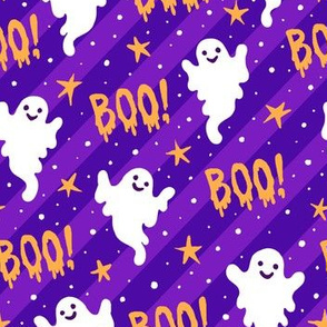  Boo! Ghosts on Purple Stripes