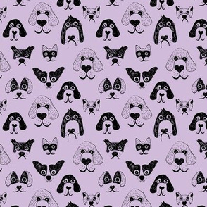 Little pups and dogs friends pet lovers design lilac lavender purple SMALL