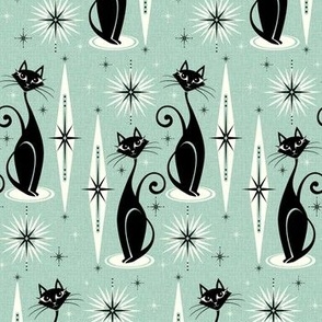 Atomic Cat, Mid Mod, Atomic Franciscan Pattern, Retro MCM Waterproof T –  Mid Century Modern Gal