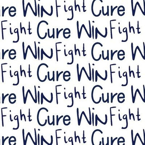 fight cure win navy blue