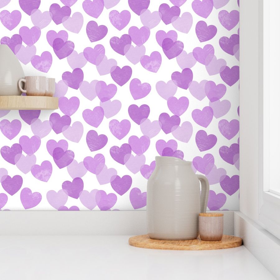 scattered hearts lilac