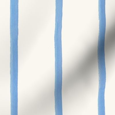 Watercolor stripes Santorini on Cream