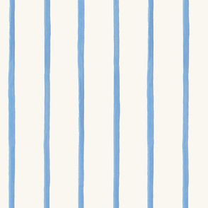 Watercolor stripes Santorini on Cream
