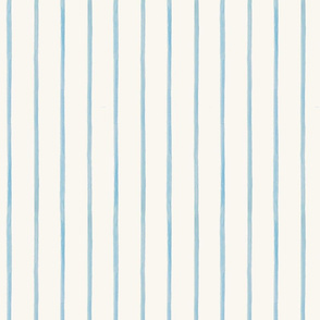 Watercolor stripes Blue on Cream