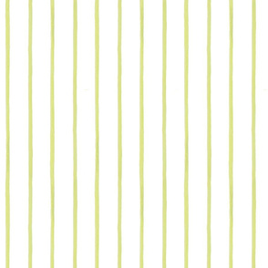 Watercolor Stripe Citron on White