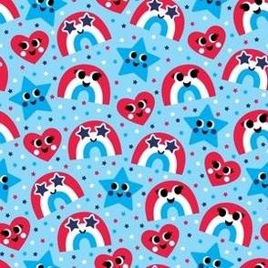 red white and blue rainbow mix