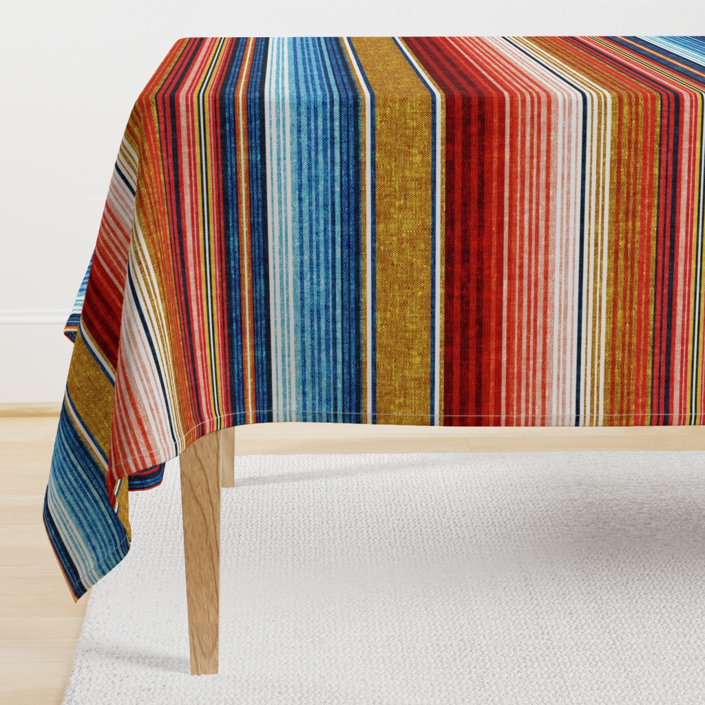 serape southwest stripes - blue/red/gold  - LAD20