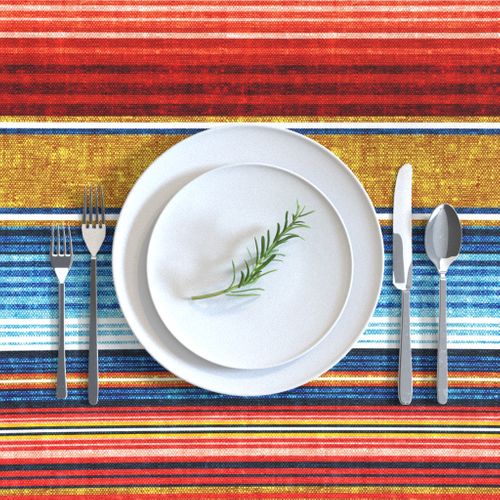 serape southwest stripes - blue/red/gold  - LAD20