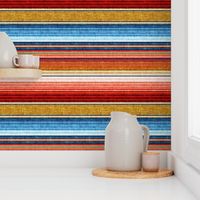 serape southwest stripes - blue/red/gold  - LAD20