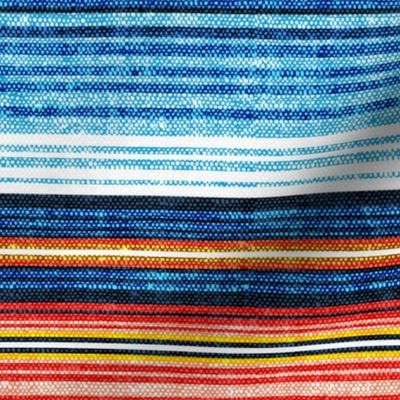 serape southwest stripes - blue/red/gold  - LAD20
