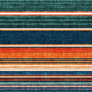 serape southwest stripes - orange/teal  - LAD20
