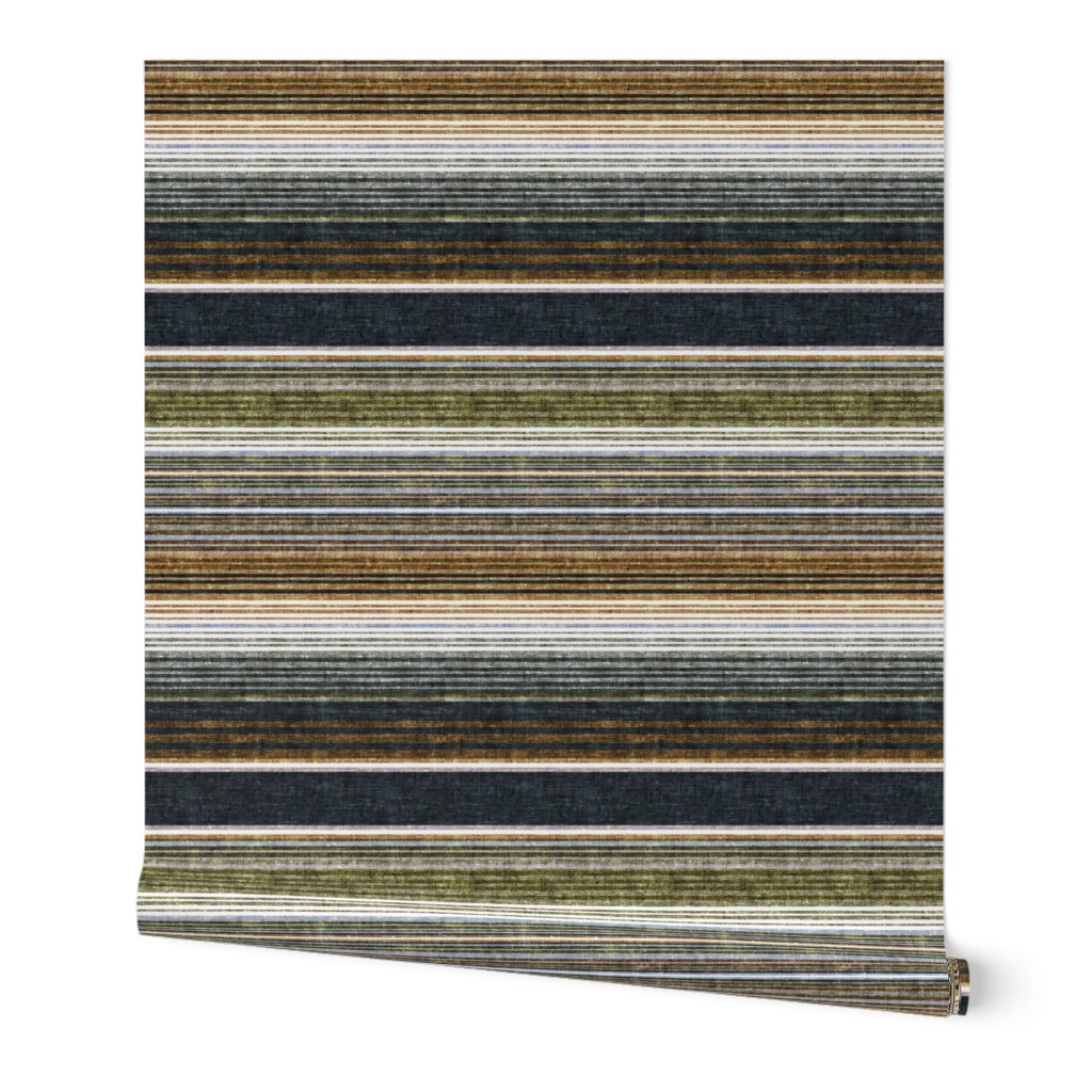 serape southwest stripes - earth blue2/grey/green  - LAD20