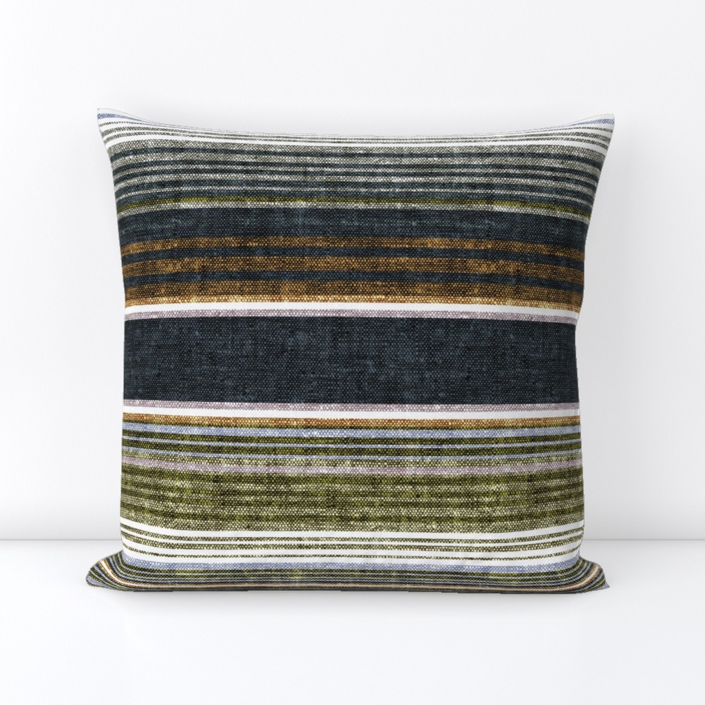 serape southwest stripes - earth blue2/grey/green  - LAD20