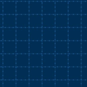Carto Grid: Classic Blue Windowpane Check, Dark Blue Geometric