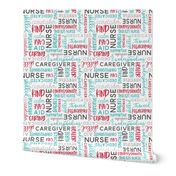 all things nurse - patchwork coordinate - teal and red - LAD20