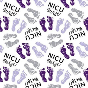 NICU nurse - multi baby feet - purple/grey - nursing - LAD20