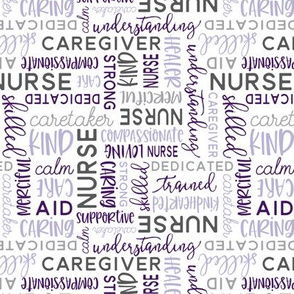 all things nurse - patchwork coordinate - purple - LAD20