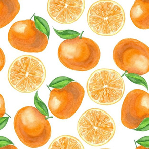 Watercolor tangerines