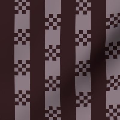 JP5 - Medium - Art Deco Checked Stripe in Puce aka Lavender Brown