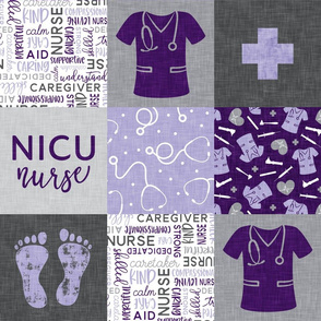 NICU Nurse - nursing patchwork - purple - LAD20