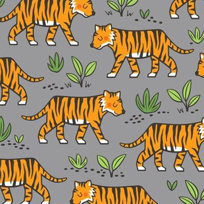 Jungle Tiger on Grey