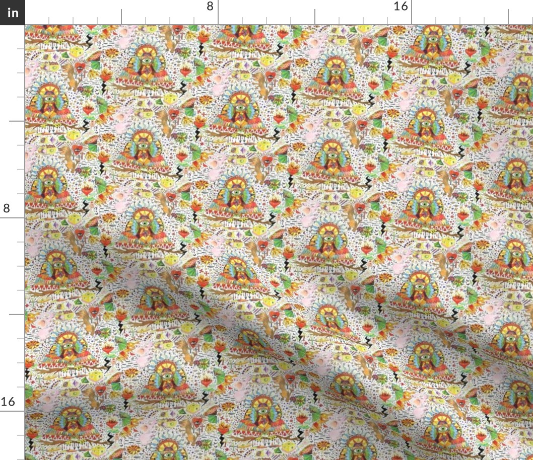 micro modern quilt doodle ditsy, small scale, rainbow colorful white red orange yellow blue indigo violet