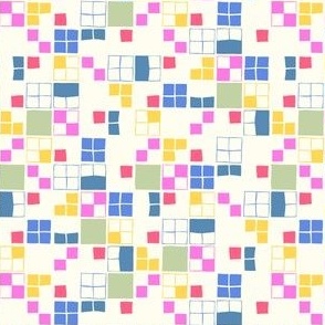 Pixel Checked Squares - colorful