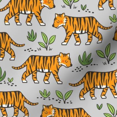 Jungle Tiger on Light Grey