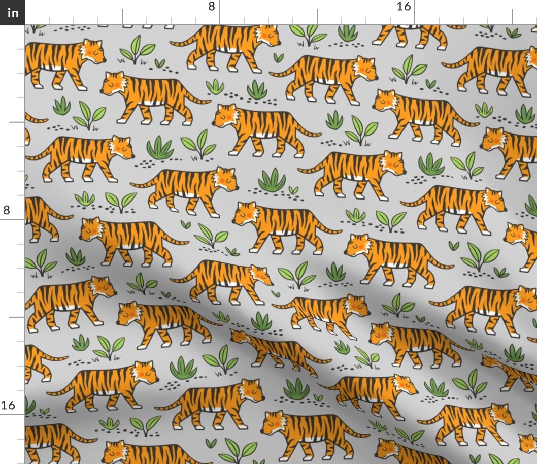 Jungle Tiger on Light Grey