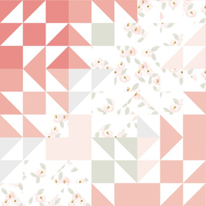 pink rosette puzzle wholecloth
