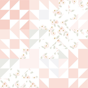 pink rosette puzzle wholecloth v.2