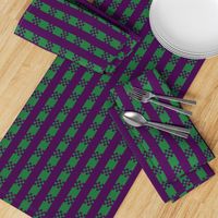 JP6 - Medium - Art Deco Checked Stripe in Royal Purple and Grassy Green