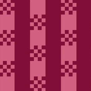 JP7 - Medium - Art Deco Checked Stripe in Rustic Pink and Rose Red