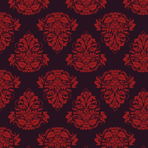 symetric damask | bordaux