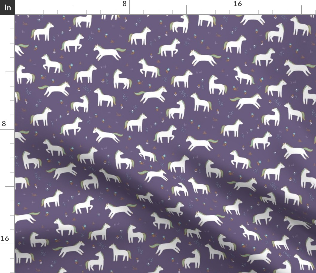 Meadow Ponies on Cassis Purple