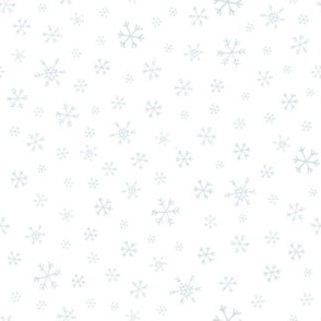 Snowflakes in Pale Blue on White