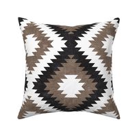 aztec neutrals - inkwell & taupe on white  - home decor - LAD19