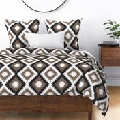 aztec neutrals - inkwell & taupe on white  - home decor - LAD19